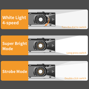 Xách tay <span class=keywords><strong>mini</strong></span> Led đèn pin 2000 lumens kép nguồn ánh sáng phẳng Túi sáng IP44 EDC không thấm nước hợp kim nhôm lặn 3.7V - Product Image 2
