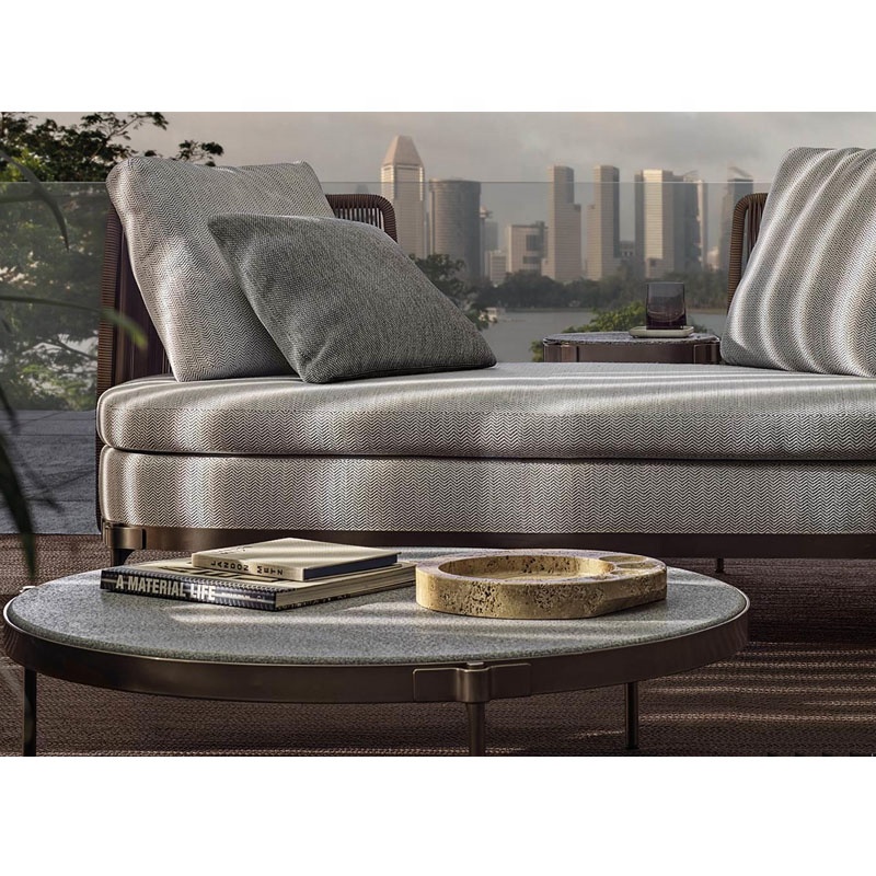 New arrival outdoor furniture thick cushion rope garden sofa sets