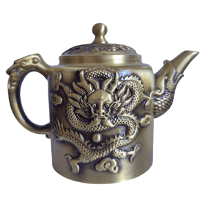 Théière en laiton de style chinois, taille et forme personnalisables, ornements, motifs de dragon, de phénix et de cent bénédictions pour la maison et le bureau - Product Image 4