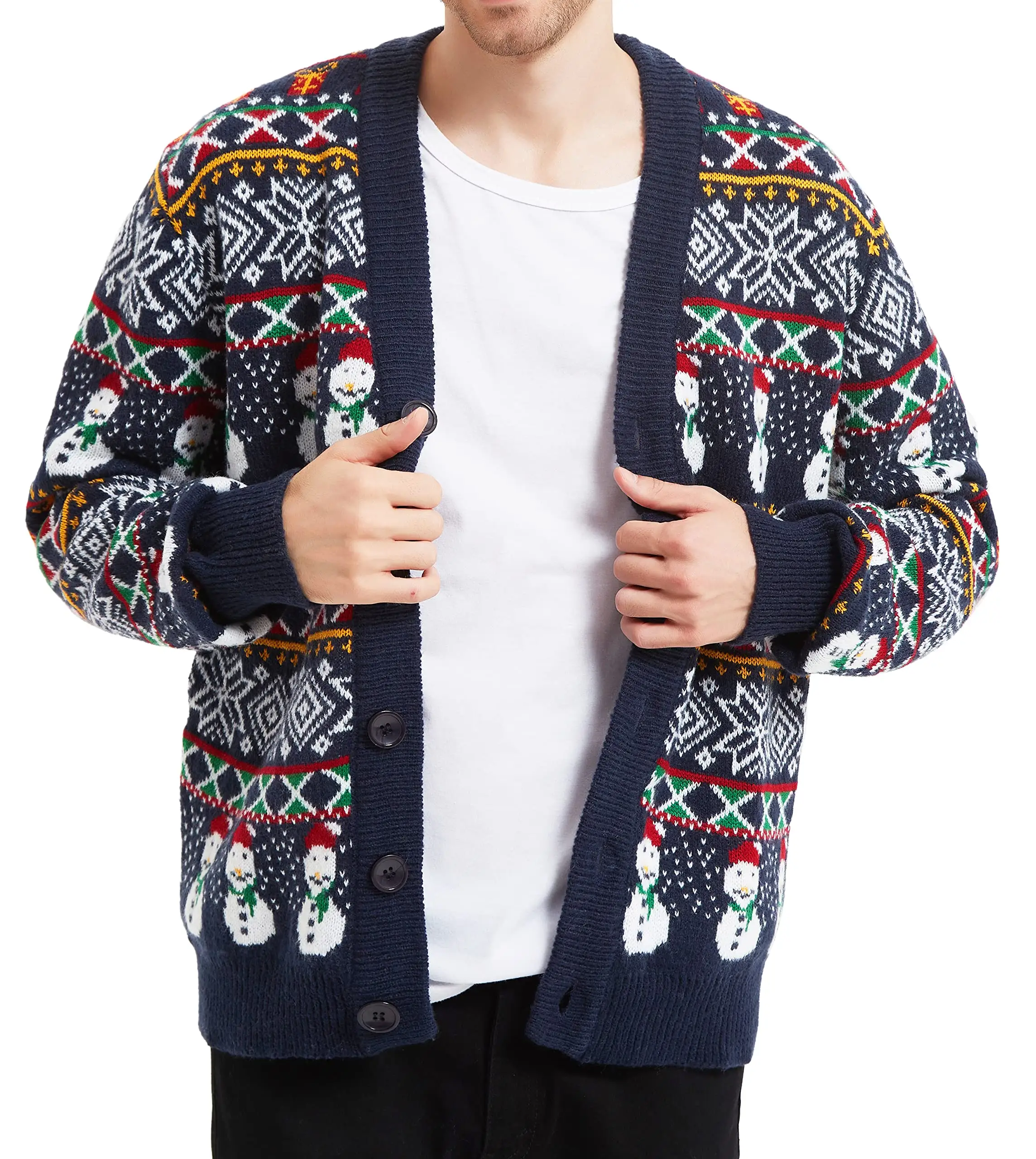 Custom For Adults Wholesalers Knitted Cashmere Cardigan Ugly Men Christmas Sweater