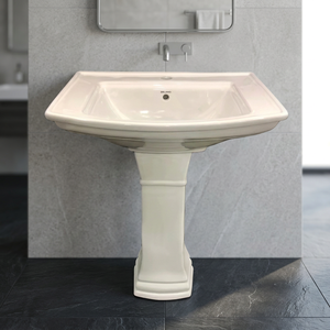 Lavabo de cerámica Vistaar Capri Con pedestal, soporte de lavabo asequible para baño, productos sanitarios al por mayor - Product Image 1