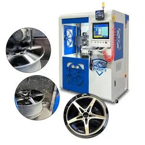 Máquina automática de corte de diamante de llanta de rueda de aleación de coche, máquina de reparación de enderezamiento de rueda de torno CNC, reacondicionamiento de llanta