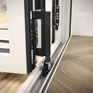 Portes accordéon de patio en aluminium imperméables à double vitrage Low-E et moustiquaire en fibre de verre et nylon pour une utilisation intérieure et extérieure - Product Image 2