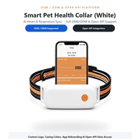 Traceur GPS intelligent pour animaux de compagnie avec IA, 4G LTE, moniteur de fréquence cardiaque, étanche, localisateur réutilisable pour chiens et chats, pour suivi intérieur et extérieur