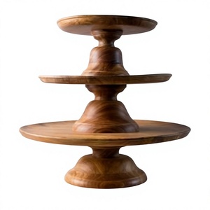 Handmade Eco-Friendly Wooden <b>Cake</b> <b>Stand</b> Customized Shape Natural Wood Finish Dishwasher Safe Single Piece Decorative <b>Stand</b> - Product Image 5