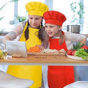 <span class=keywords><strong>Delantal</strong></span> de lona de algodón en blanco ajustable para niños con logotipo personalizado del fabricante y juego de <span class=keywords><strong>delantal</strong></span> de cocina con pintura de sombrero - Product Image 2