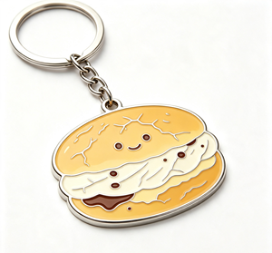 <b>Custom</b> Zinc Alloy Burger <b>Keychain</b> Enamel Metal Keyring Personalized Logo Souvenir Gift for Promotion - Product Image 1