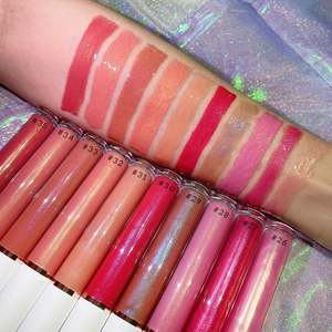 Hot Style Personnalisé Étiquette De Maquillage Vegan Paillettes Brillant Brillant À Lèvres Nude Lipgloss étiquette privée D'OEM de soutien - Product Image 4