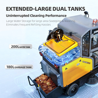 Balayeuse de route électrique MN-E810FB de grande capacité 48V Ride-On 180L Dustbin Capacité 6-8 heures Temps de travail Garantie 1 an
