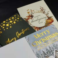 Cartes pliées personnalisées avec dorure à chaud, cartes de vœux pliées, idéales pour accompagner les cadeaux, les cartes de vœux de fêtes et plus encore