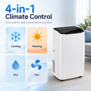 Climatiseur portable R290 14000 BTU, climatiseur domestique avec fonction de refroidissement et de chauffage pour appartement 9 000/10 000/12 000/14 000 B - Product Image 3