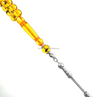 Cadeau du Ramadan 10mm 33/45/51-perle jaune ambre Tasbih Misbaha-vraies fourmis insectes inclusions, perles de culte islamique Dhikr