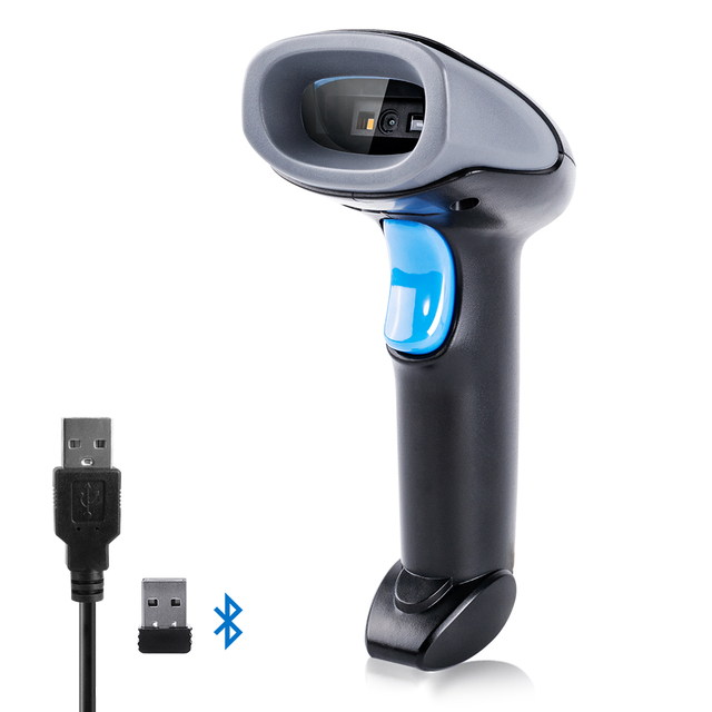 Wired USB Wireless 2.4G WIFI Bluetooth Scanning Gun Portable 1D 2D QR Code Warehouse Inventory Supermarket Barcode Scanner