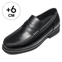 Mocassins pour hommes en cuir de vachette, rehaussants de 6 cm, pour affaires, loisirs et mariage, prix usine de gros