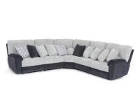Ensemble de canapés inclinables électriques en tissu moderne, en forme de L, avec fonction massage, pour salon
