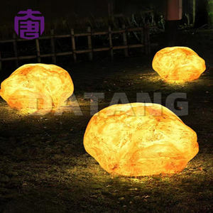 Lampe LED 3D personnalisée en forme de pierre, étanche IP65, en résine et fibre de verre, pour aménagement extérieur, jardin, pelouse, décorations de vacances - Product Image 4