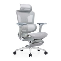 Chaise de bureau ergonomique moderne avec appui-tête 3D réglable, dossier en maille, repose-pieds coulissant entièrement en maille et accoudoirs 6D en PU pour bureau à domicile