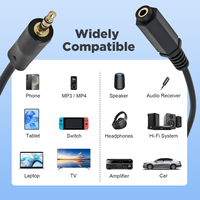 HIFI Kulaklık AUX Splitter Kablo Altın Kaplama Erkek Dişi 3.5mm TRS Stereo Ses Video Uzatma Kablosu Hoparlör Anahtarı için