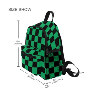Sac à dos pour enfants personnalisé, nouvelle mode, imprimé à carreaux verts, sac à dos imperméable pour l'école primaire, sacs d'école antivol - Product Image 3