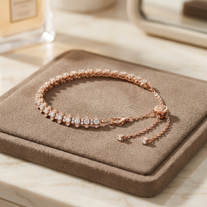 Rose Gold Diamond Choker Necklace With Round Brilliant Cut Prong Set Stones Geometric Design <b>Box</b> Chain Women Luxury Jewelry - Product Image 1