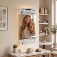 Miroir LED personnalisé pour réseaux sociaux avec capteur, enseigne lumineuse néon pour selfie, idéal pour salon, café, livraison directe