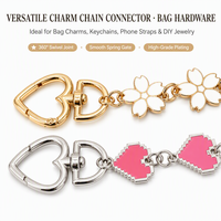 Fermoirs à ressort en alliage en forme de cœur, anneaux en D, accessoires de bricolage, fermoirs pour bijoux, anneaux à ressort, porte-clés, clips pour chiens, vente en gros pour sacs à bagages