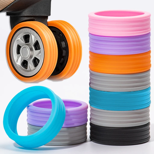 Luggage Wheels Protector Silicone Wheels Caster Shoe Trolley Case Reduce Noise Silent Caster Sleeve Luggage <b>Suitcase</b> Accessories - Product Image 2