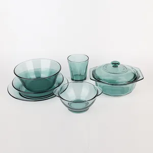 Hochwertiges lebensmittelqualitätsgelbtes Glas-Tischgeschirr Stammglass-Schalen-Set für Speiseeinsalat heiß begehrt Glas-Küchenutensilien