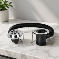 Ensemble de tuyau de vidange horizontal pour baignoire facile à installer avec tuyau flexible pour salle de bain