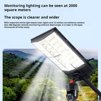 Lampadaire solaire LED IP67 avec caméra CCTV 4G 4MP, éclairage extérieur de surveillance 1000W alimenté par batterie en plastique