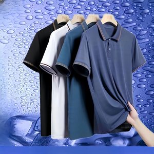 Polo de Alta Calidad y Elasticidad <span class=keywords><strong>para</strong></span> <span class=keywords><strong>Caballero</strong></span>, Camiseta de Manga Corta con Tacto Fresco de Seda de Hielo - Product Image 6