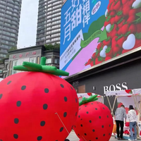 Fraise gonflable décorative d'extérieur pour centre commercial, modèle de fraise gonflable personnalisé pour l'affichage