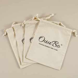 Wholesale Natural Cotton Gift Dust <b>Bag</b> With Ribbon Drawstring Muslin <b>Packaging</b> <b>Bag</b> - Product Image 2