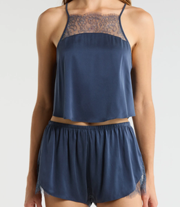 Ensemble de vêtements de nuit sexy en satin d'acétate <span class=keywords><strong>pour</strong></span> femmes, pyjama deux pièces, pyjama court en dentelle lavable, pyjama court en soie <span class=keywords><strong>pour</strong></span> filles - Product Image 2