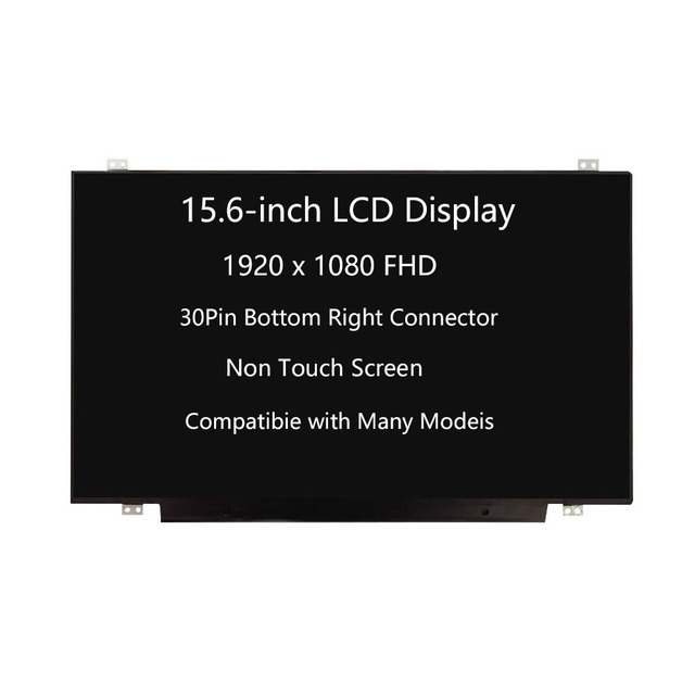 15.6-Inch TN Panel IPS Non-Touch 30-Pin Replacement LCD Screen for Laptop FHD 1920x1080 LED Slim Style New Black