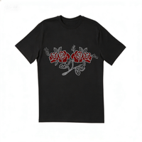 Transferts thermocollants personnalisés en strass motif rose pour T-shirt