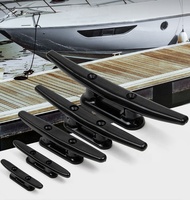 Cleat de quai en nylon à tête plate à base ouverte marine 150 mm (6 pouces) pour amarrage de corde de quai, cleat de mât plat bas, quincaillerie pour bateau, yacht, navire