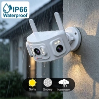 Caméras de sécurité domestiques sans fil Eseecloud APP 6MP à 3 objectifs réels, compatibles Wi-Fi 2.4G/5G pour une utilisation en maison intelligente, prise en charge de la connexion NVR