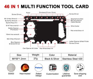 46 trong 1 đa chức năng thẻ tín dụng Kích thước cắm trại thẻ công cụ - Product Image 2