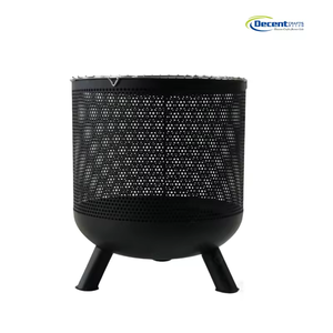 Brasero Portátil de Hierro para Exteriores, Negro Mate, Cilíndrico, con Cuerpo Perforado, Tazón Curvo Sólido y 3 Patas - Product Image 6
