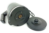 Bouilloire électrique à double paroi noire de 1,8 L pour faire bouillir de l'eau, bouilloire à thé et cafetière, LED rouge, arrêt automatique, 360° °   Base, OEM