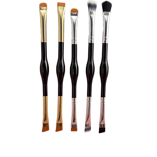 Multi-Functional Dual-Head Makeup Brush Set Single Beauty Tool Flat Eyebrow Eyeshadow Concealer Bristles for Mascara Application