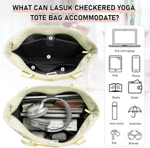 Échantillon gratuit Grand sac de yoga Sac fourre-tout en toile de haute qualité avec poche Sac de sport en coton écologique pour le yoga - Product Image 4