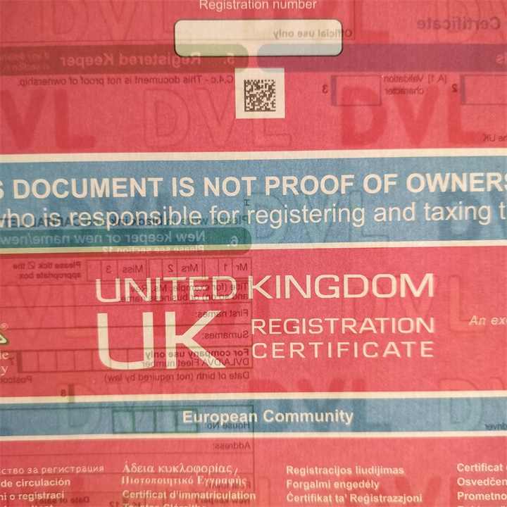 Custom Vehicle Registration Certificates with UV Security