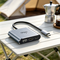 Adaptateur USB-C multiport avec charge PD 100W, ports USB 3.0 5 Gbps et 4K 30 Hz, pour l'extension des ports de bureau quotidien et les ordinateurs portables