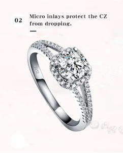 Anillo de Diamantes Eternity de Sterns, Plata de Ley Italiana 925 con Circonita, para Hombre y <span class=keywords><strong>Mujer</strong></span>, Anillos de Compromiso o Anillos de Platino Redondos - Product Image 3