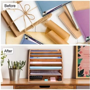 Organizador de Archivos de Bambú de 6 Niveles con Estantes Ajustables para Documentos y Suministros de Oficina - Product Image 4