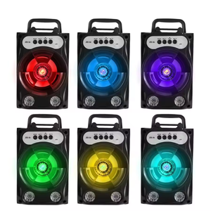 Беспроводная звуковая система для улицы, бас-стереосистема со светодиодным освещением, поддержка TF-карты, FM-радио, динамик для караоке-динамика с микрофоном - Product Image 2