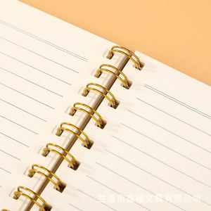 Carnet à spirale A5 avec bande élastique dorée de couleur unie, carnet de haute qualité, logo personnalisé pour entreprise, papeterie universitaire - Product Image 4