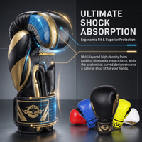 Gants de boxe respirants en cuir PU, mousse multicouche, protection du pouce, poignée ergonomique, poignet réglable pour l'entraînement au sparring